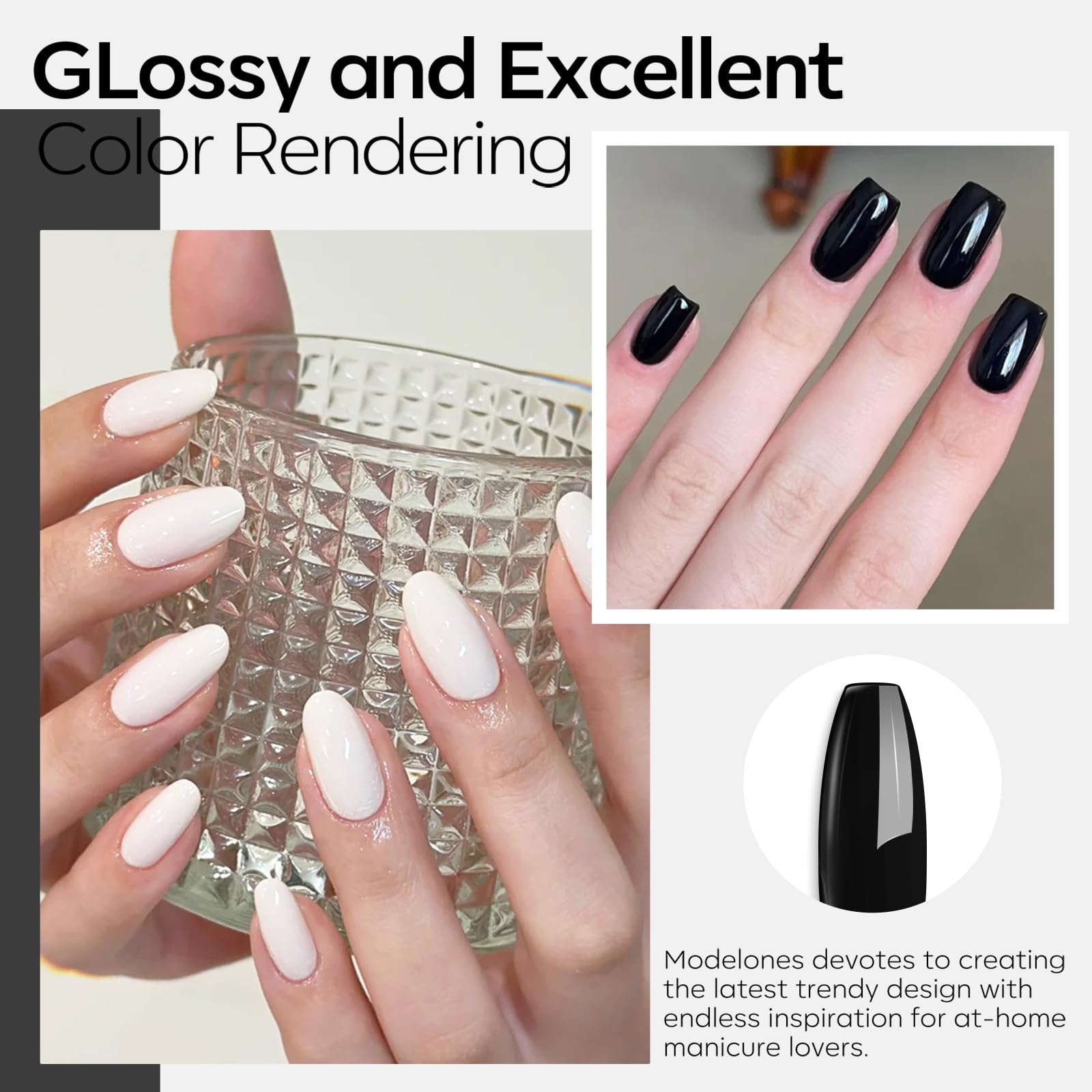 Modelones Vernis Gel glitter – paillettes scintillantes pour une touche festive.