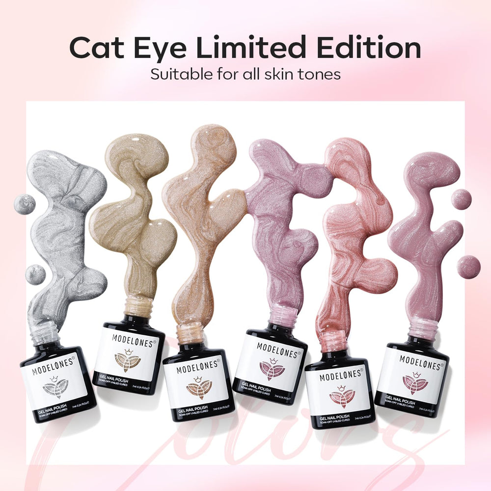 Vernis gel rose avec paillettes holographiques dans le set Modelones.