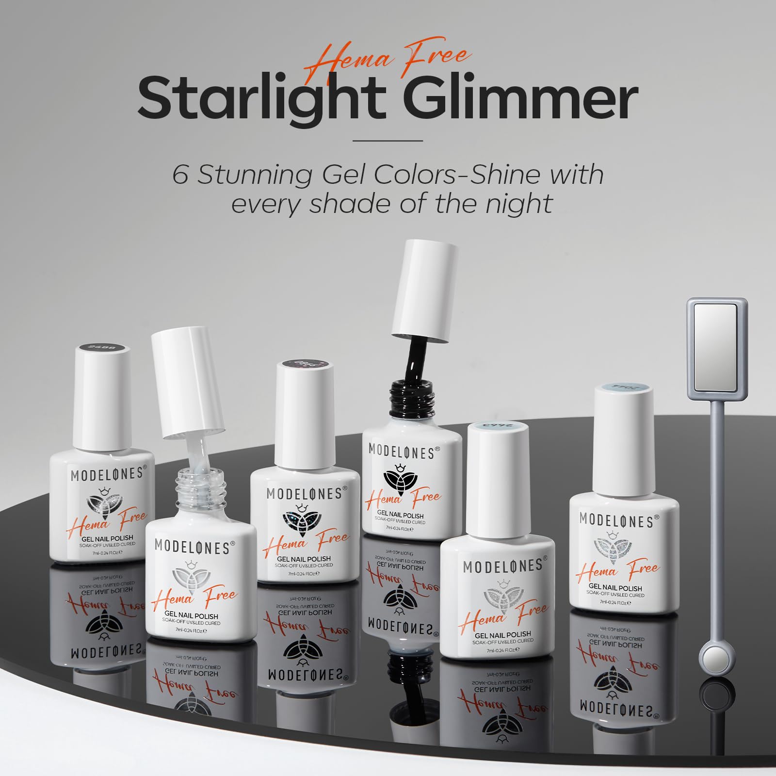 Modelones Vernis Gel Gris – nuance subtile et fini lustré durable.