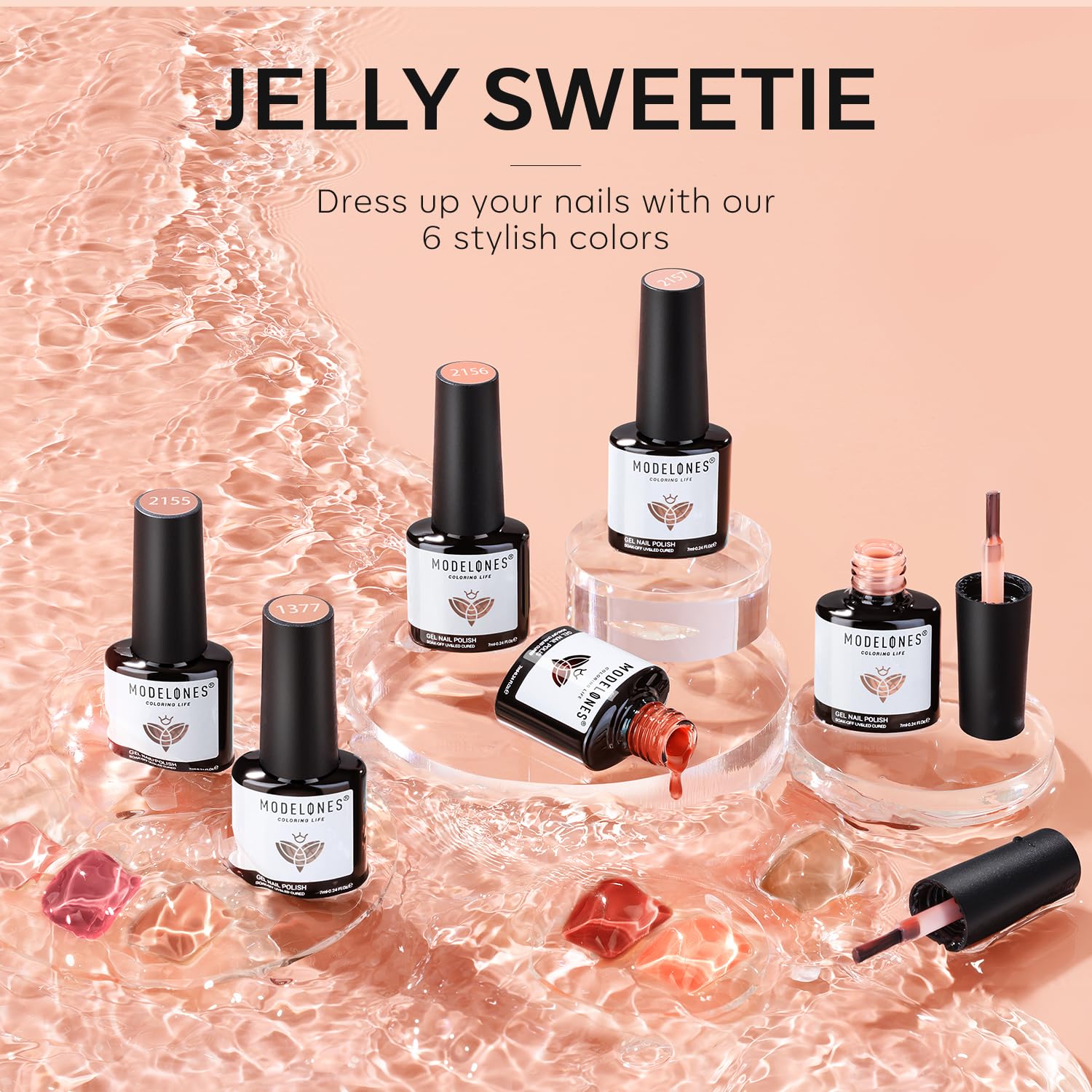 Application facile avec les teintes jelly, parfait pour un rendu soigné à domicile.