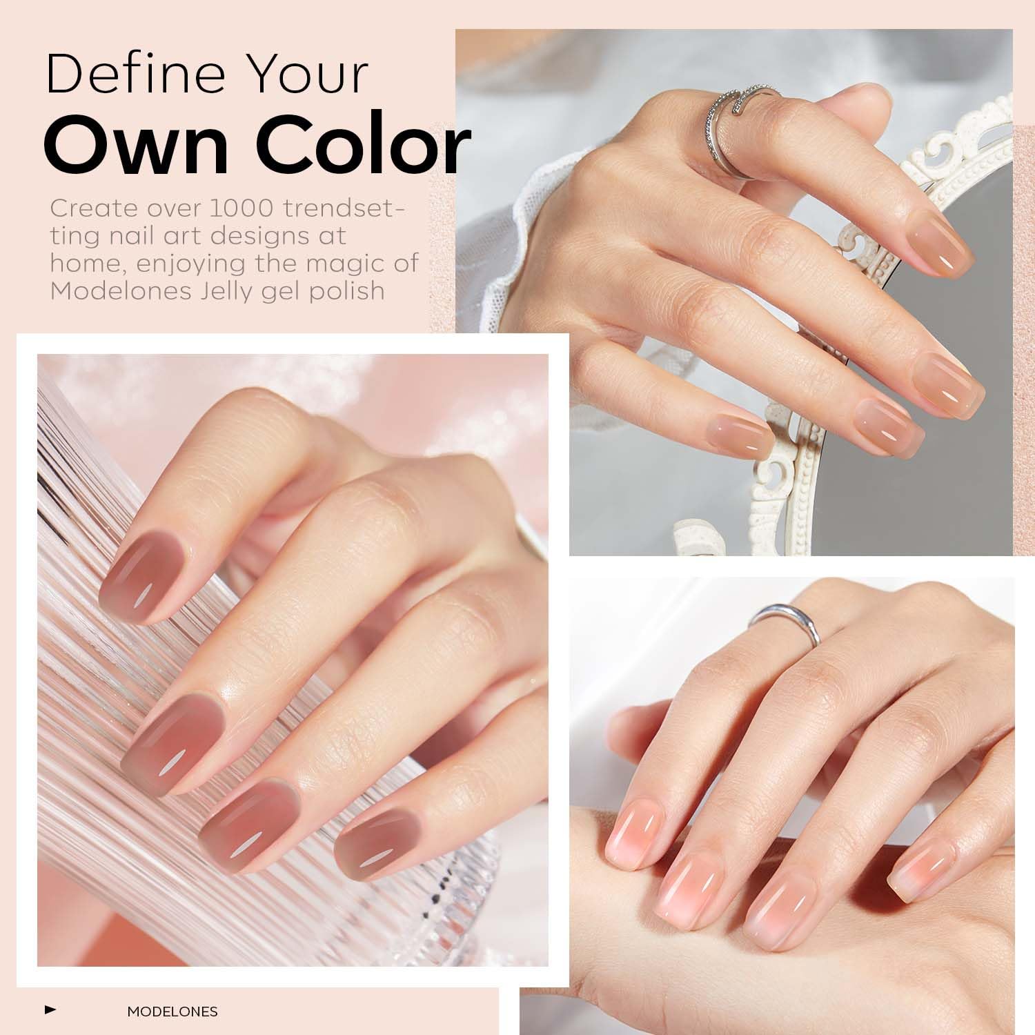 Qualité salon de Modelones Jelly Gel, résiste à l’écaillage et reste durable.