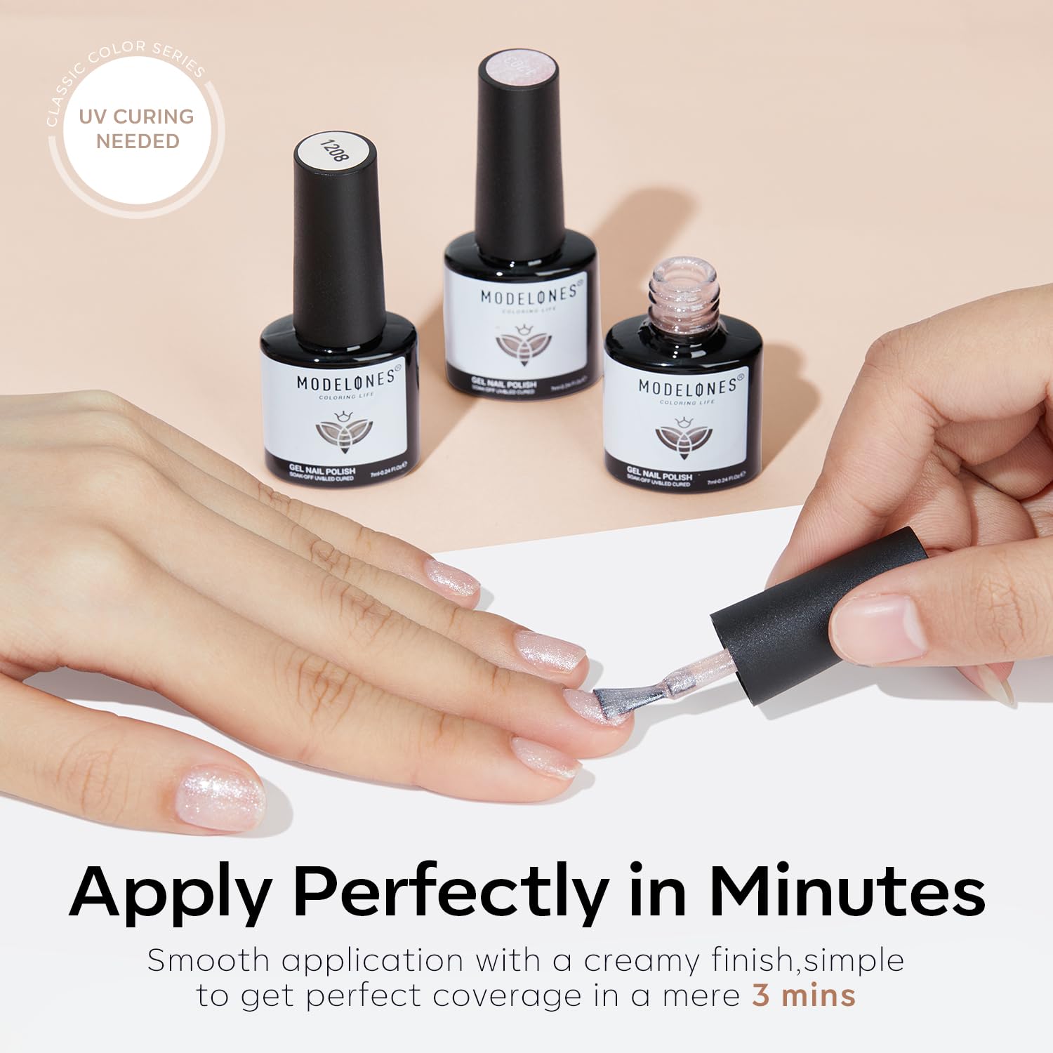Modelones vernis gel longue tenue jusqu'à 28 jours: chic durable au quotidien.