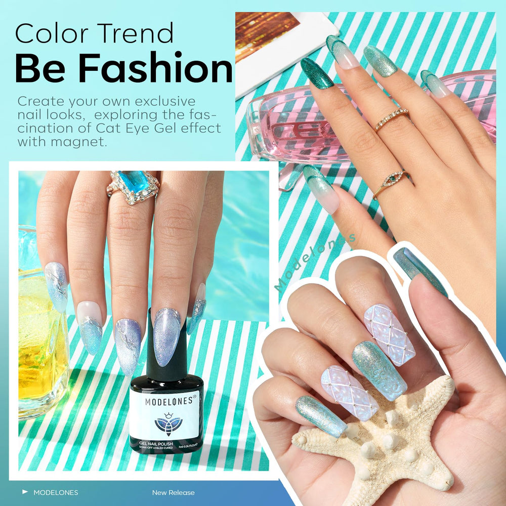 Modelones vernis gel blanc sirène, éclat nacré et application facile