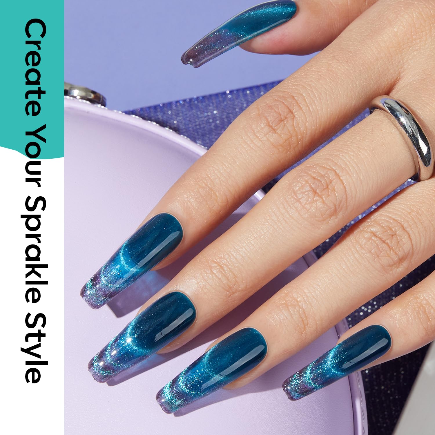 Modelones vernis gel motif holographique facile à créer.