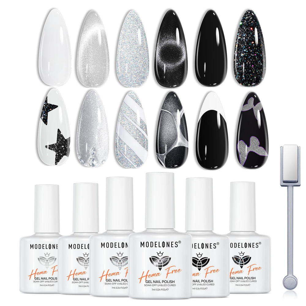 Modelones Vernis Gel noir – couleur intense, brillance durable pour une manucure chic.