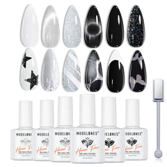 Modelones Vernis Gel noir – couleur intense, brillance durable pour une manucure chic.
