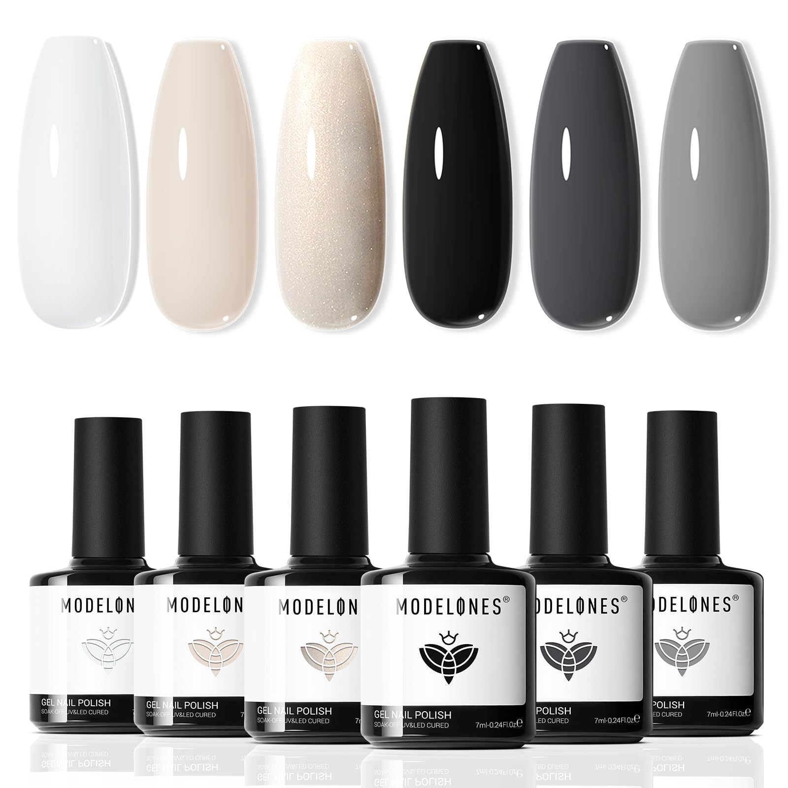 Modelones vernis gel noir, fini brillant et tenue longue durée