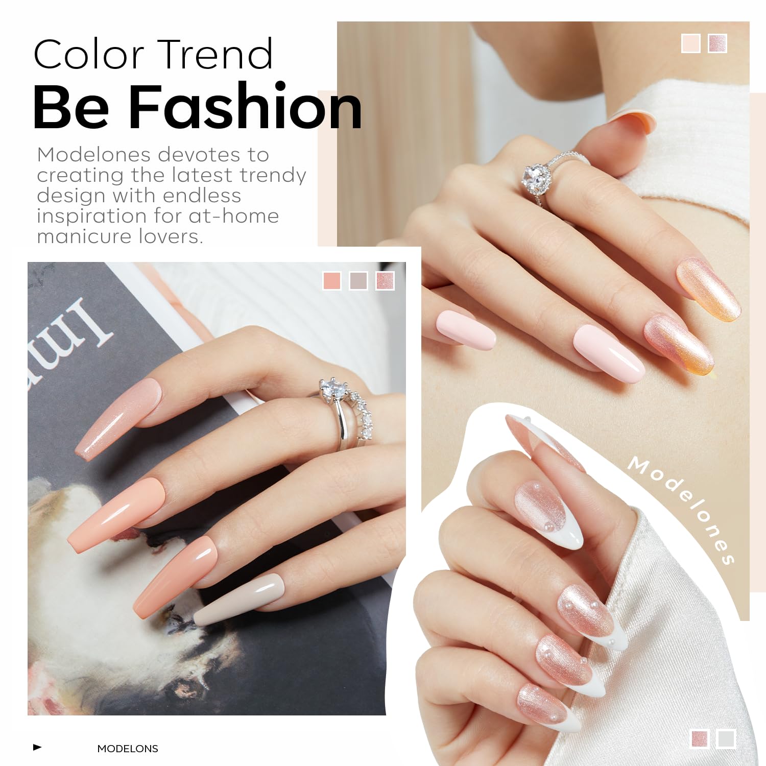 Modelones vernis gel nude glitter naturel – brillance subtile et fini lisse