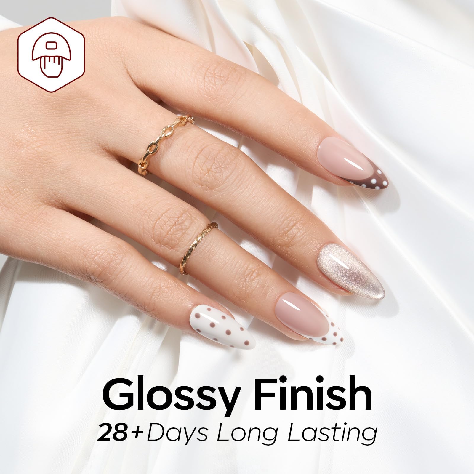 Vernis gel nude œil-de-chat Modelones – effet magnétique discret.