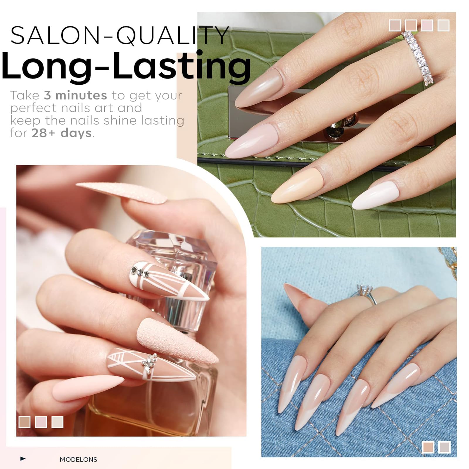 Modelones vernis nude teinte beige – texture crémeuse pour une application lisse.