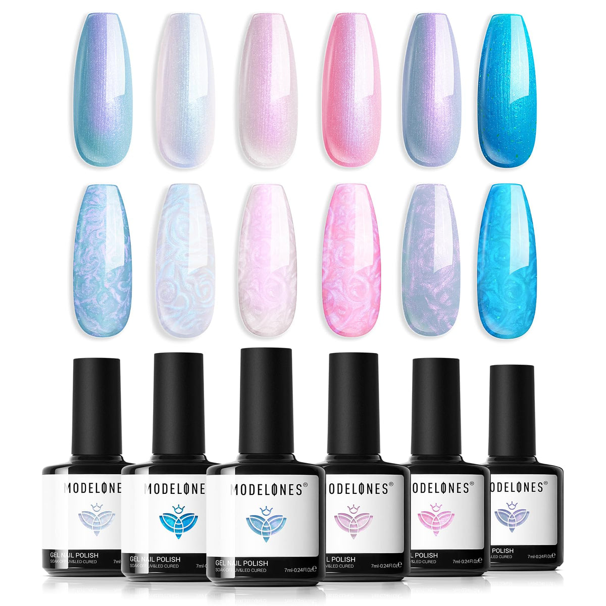 Modelones set de vernis gel perle ensemble avec fini brillant longue durée.