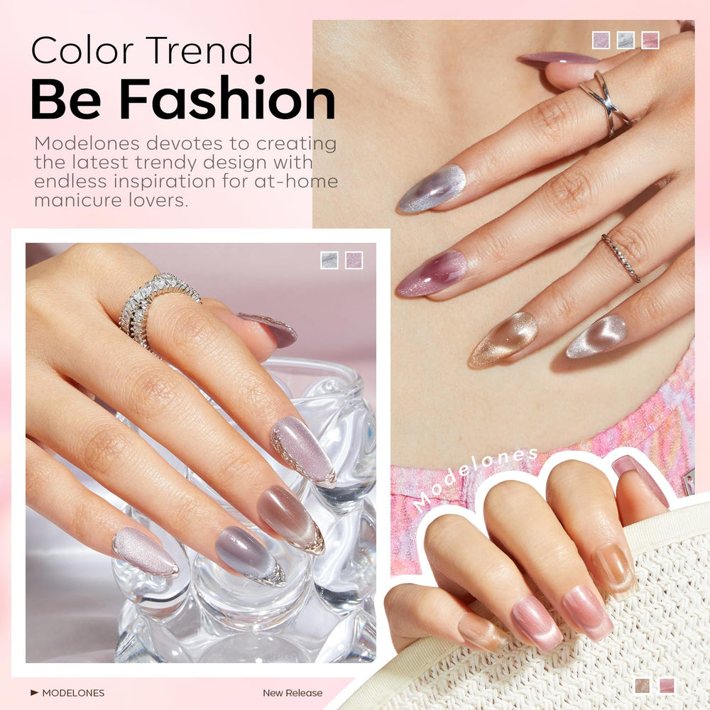 Vernis gel rose neutre Modelones en flacon de 7 ml.