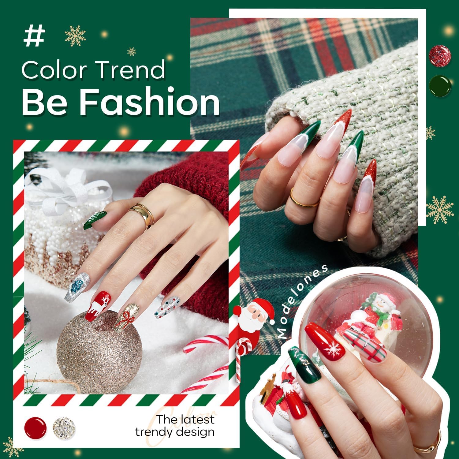 Modelones vernis gel rouge Noël pour des looks festifs.