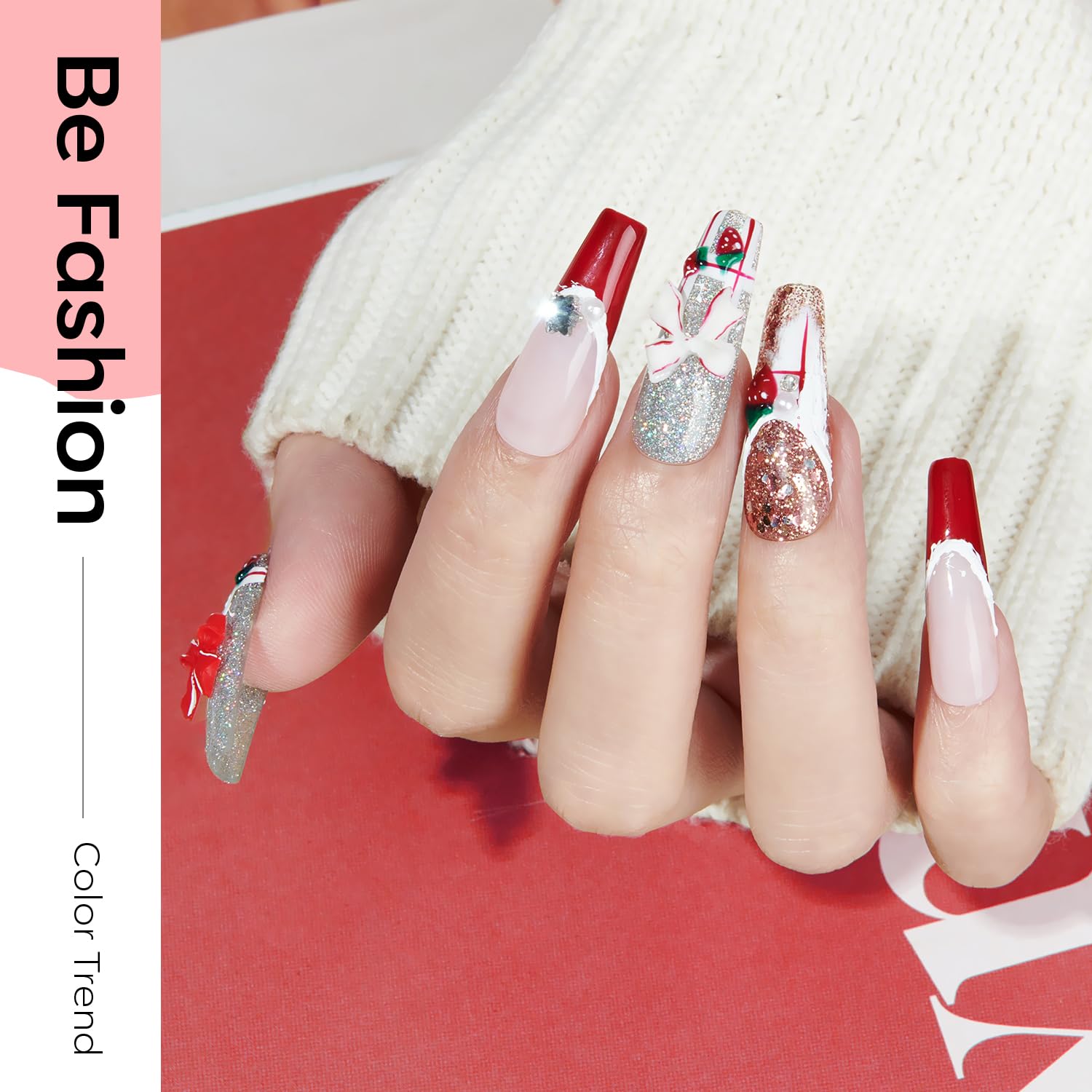 Modelones vernis gel rouge scintillant, effet glamour durable.