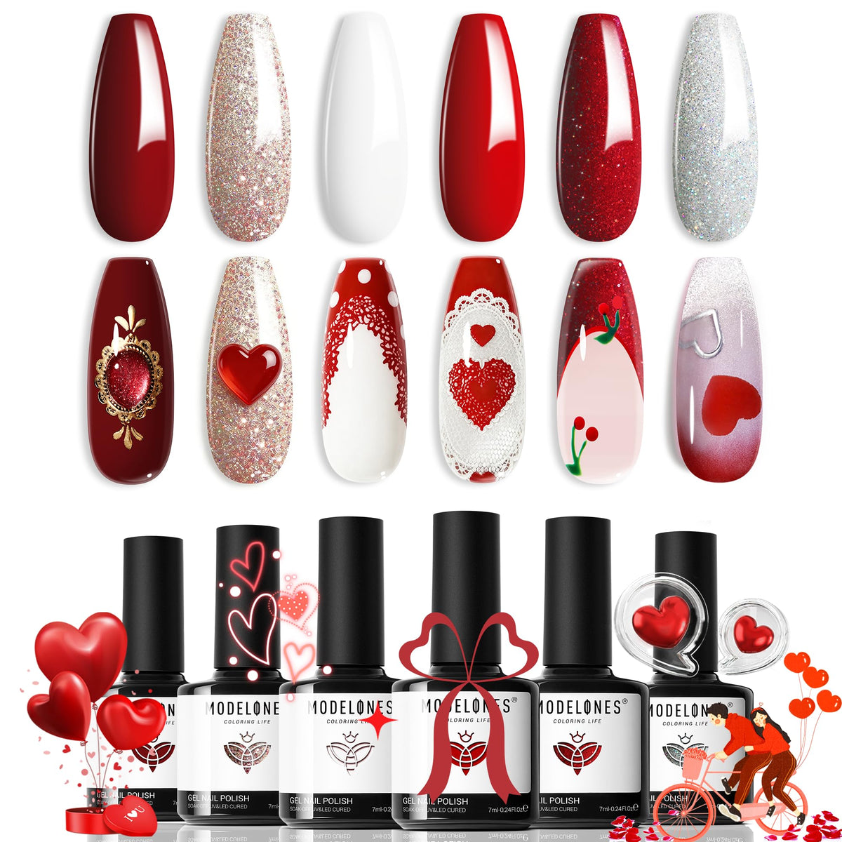 Modelones vernis gel rouge sombre pour une couleur profonde et durable.