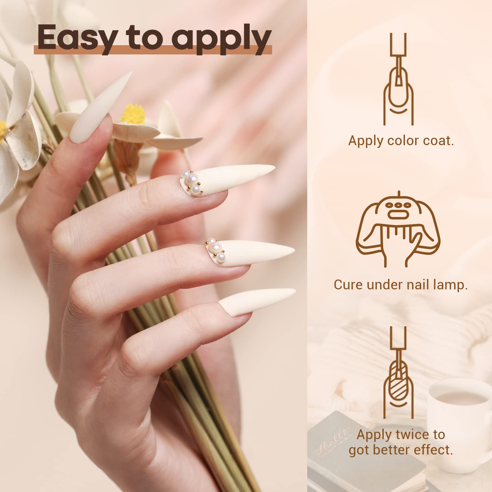 Modelones Gel Vernis taupe neutre pour une teinte équilibrée.