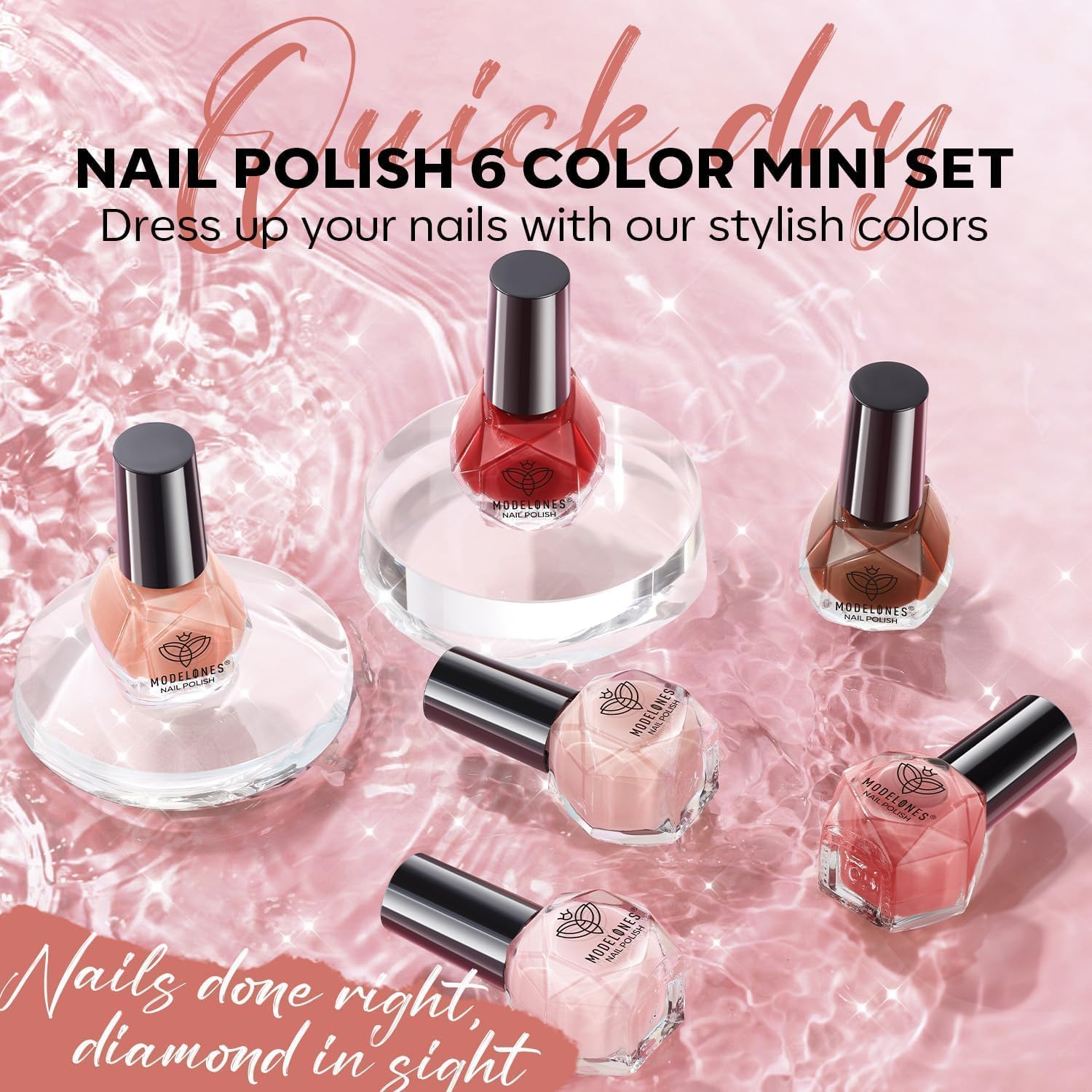Modelones: sans UV nécessaire, manucure rapide sans équipement spécial.
