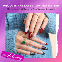 Vernis Modelones violet céleste, éclat vibrant et application fluide.