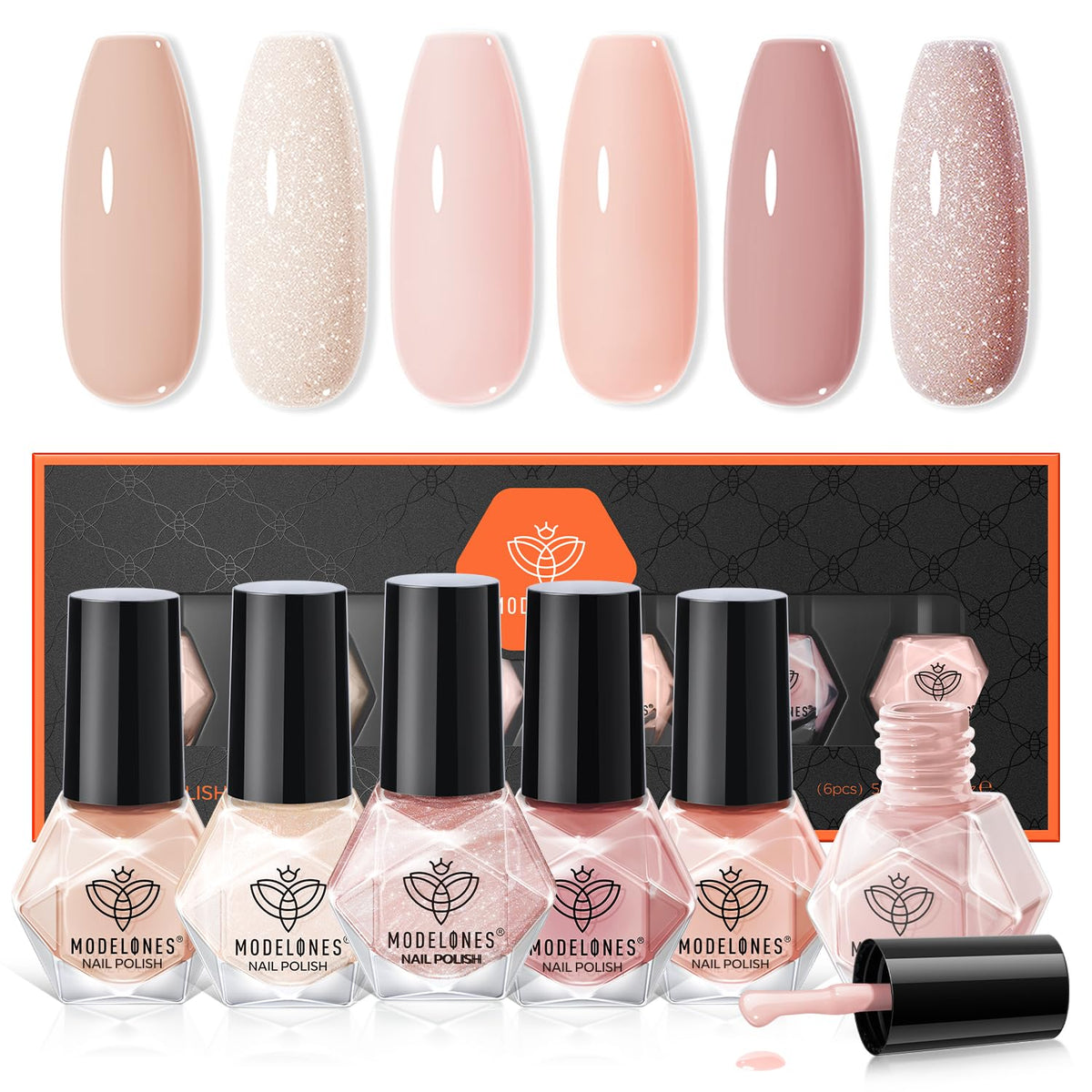 Modelones vernis nude: ensemble de 6 teintes pour looks nude variés à domicile.