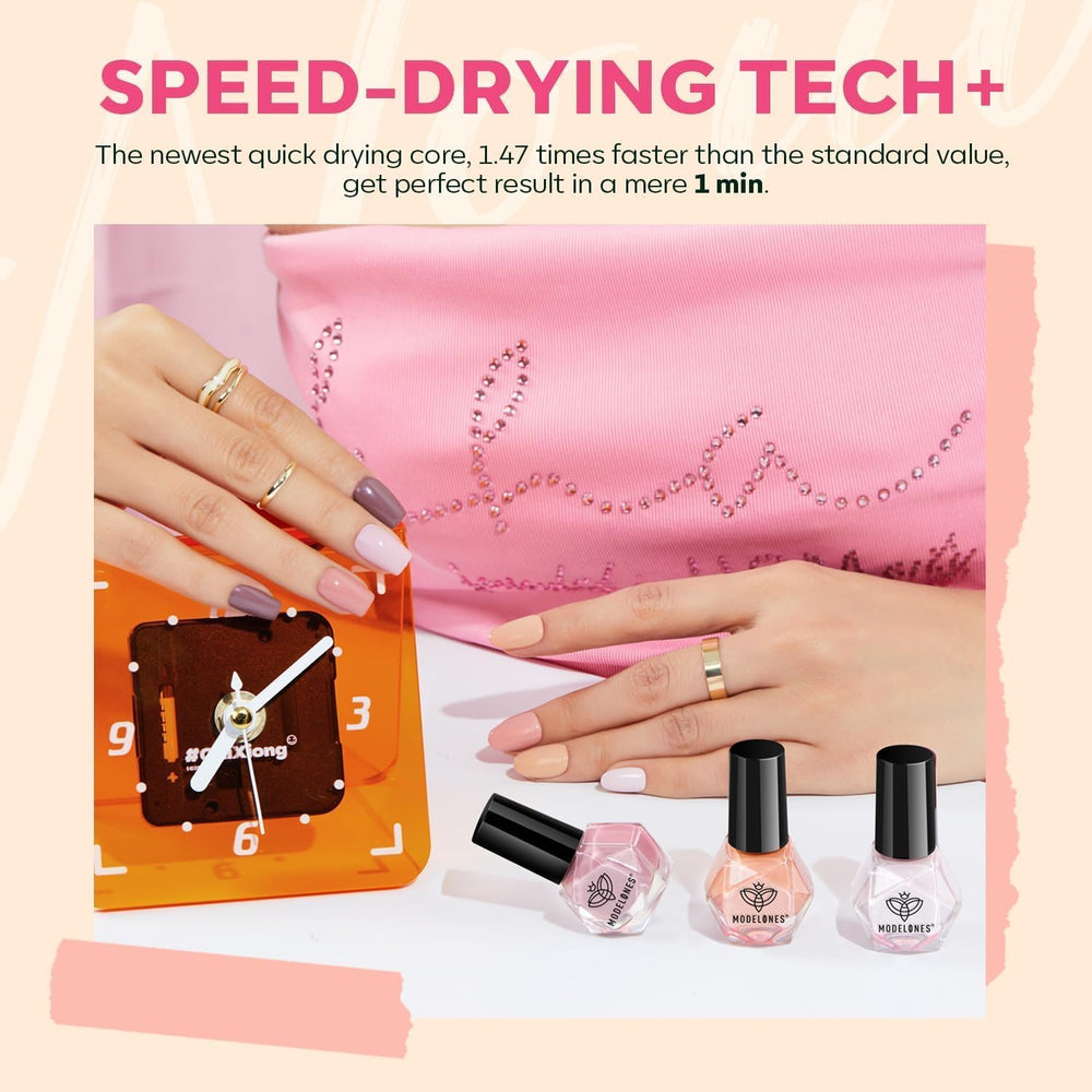 Modelones vernis nude rose: teinte neutre parfaite pour un look discret.