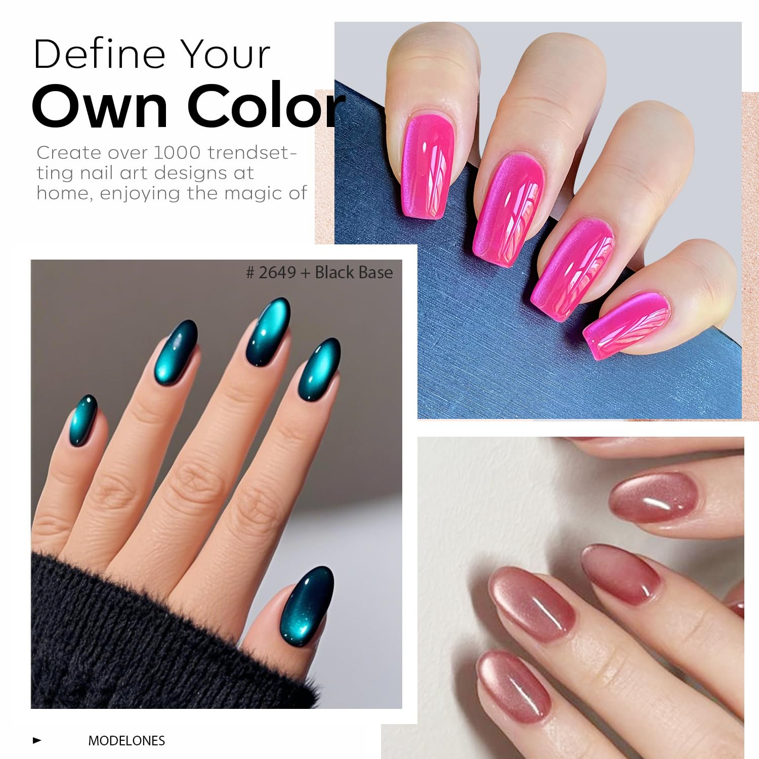 Modelones vernis œil-de-chat violet raisin, teinte élégante