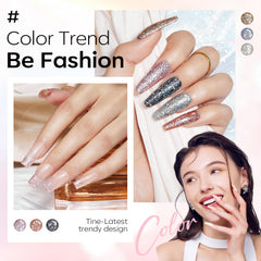 Modelones vernis paillettes or offre un effet miroir glamour.