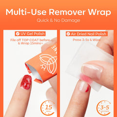 Modelones wraps dissolvant vernis-air-seche pratique et rapide pour vernis séché à l'air