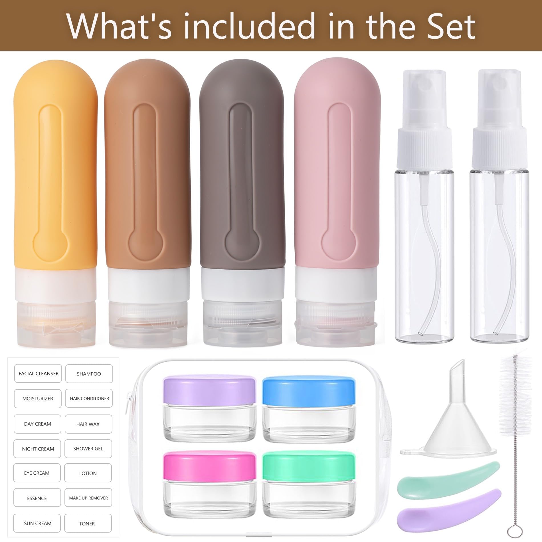 Ensemble en silicone anti-fuite pour valises et sacs de voyage.