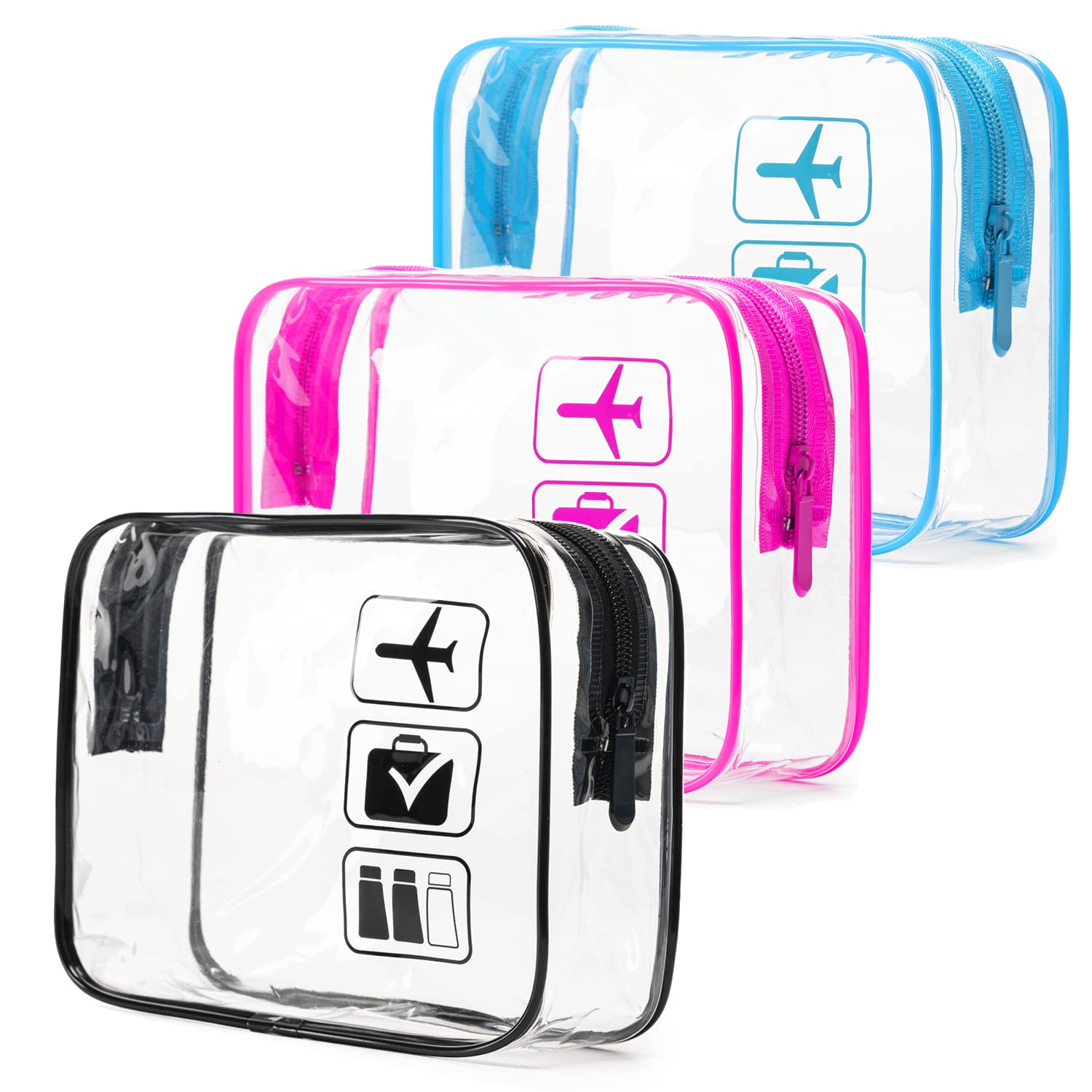 MODENGKONGJIAN sac toiletries transparent TSA approuvé, passage rapide au contrôle