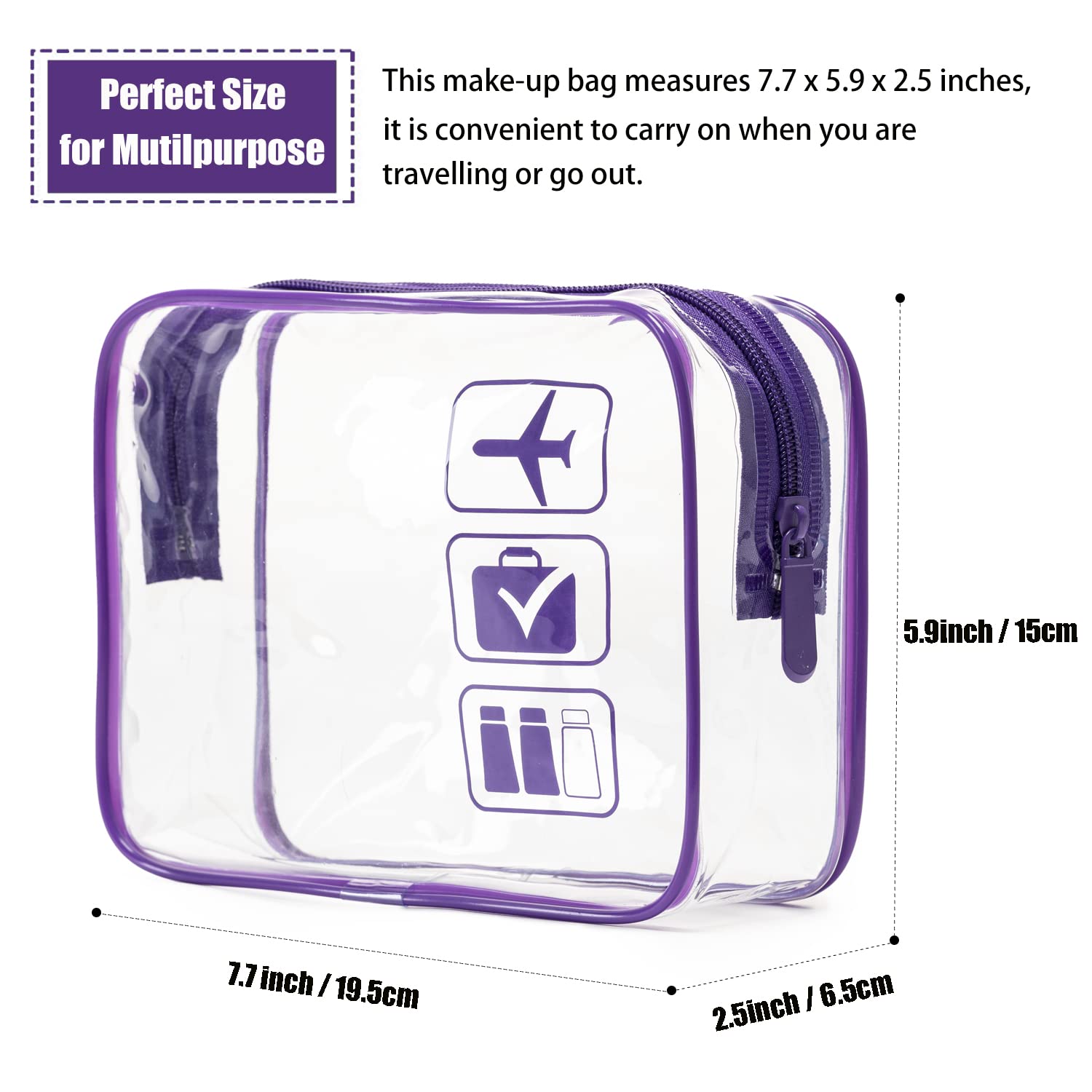 MODENGKONGJIAN sac toilette avec fermeture métallique durable et fiable