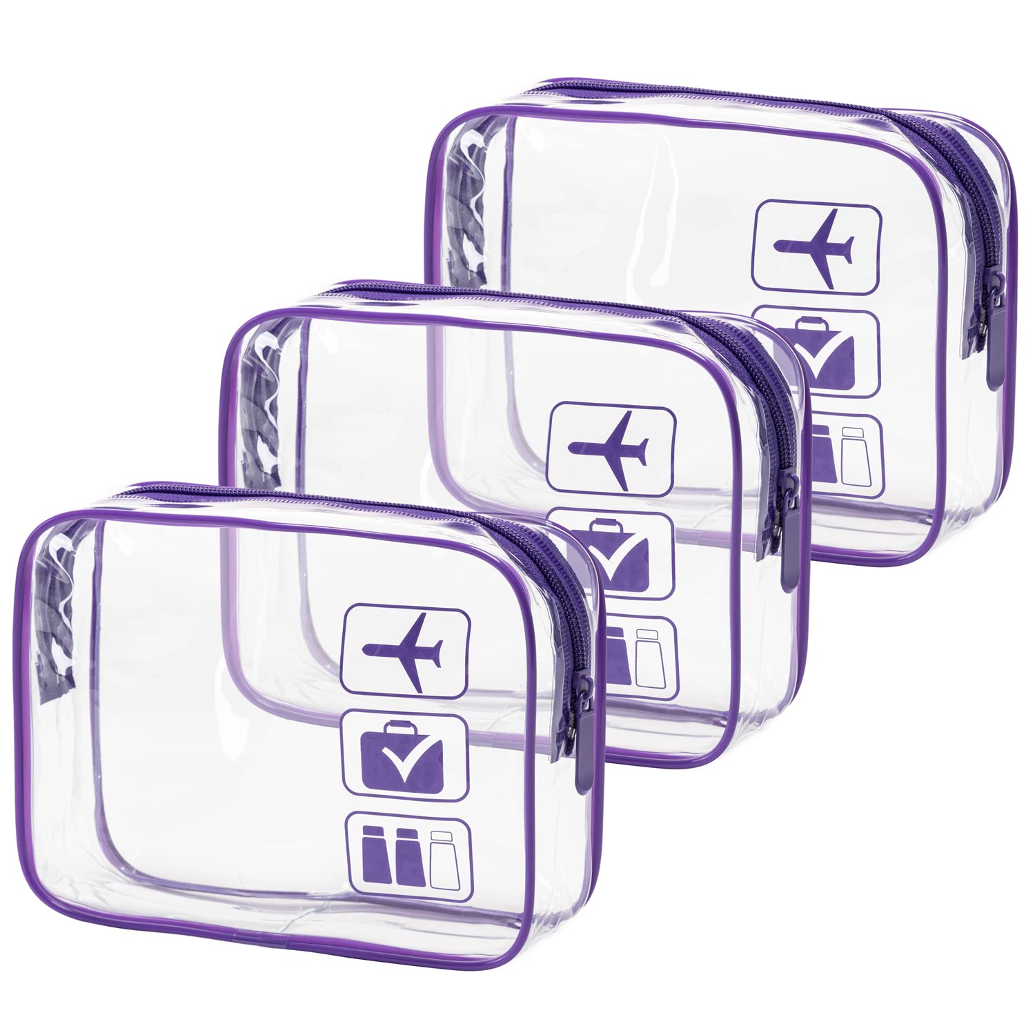 MODENGKONGJIAN sac toilette transparent TSA, ensemble 3 pièces pratique pour voyager léger