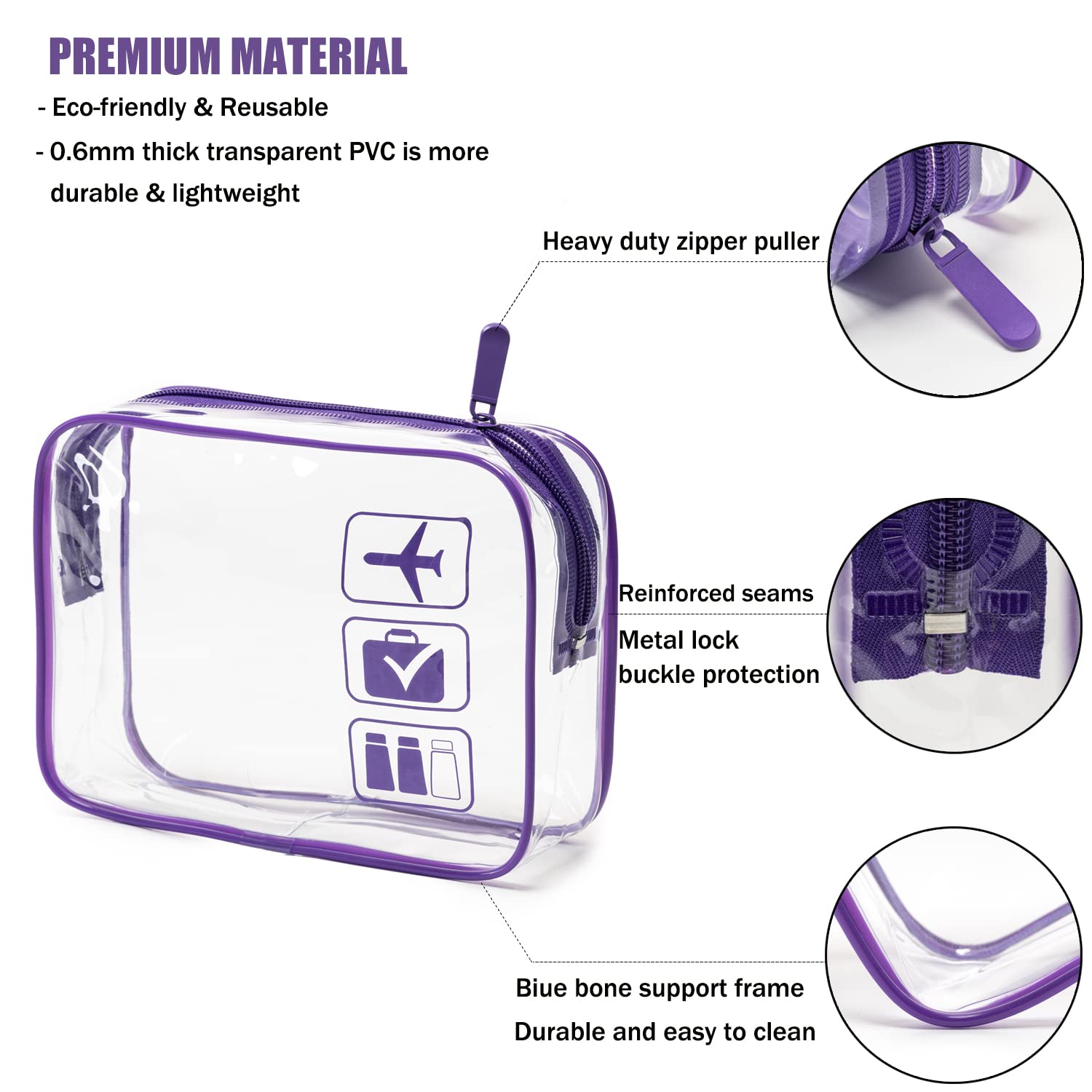 MODENGKONGJIAN sac toilette quart taille transparent visible pour vérifier rapidement