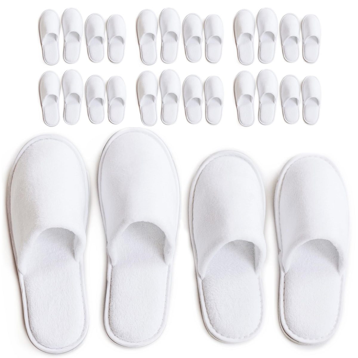 Chaussons spa Modlux en coton velours blanc avec confort doux et premium.