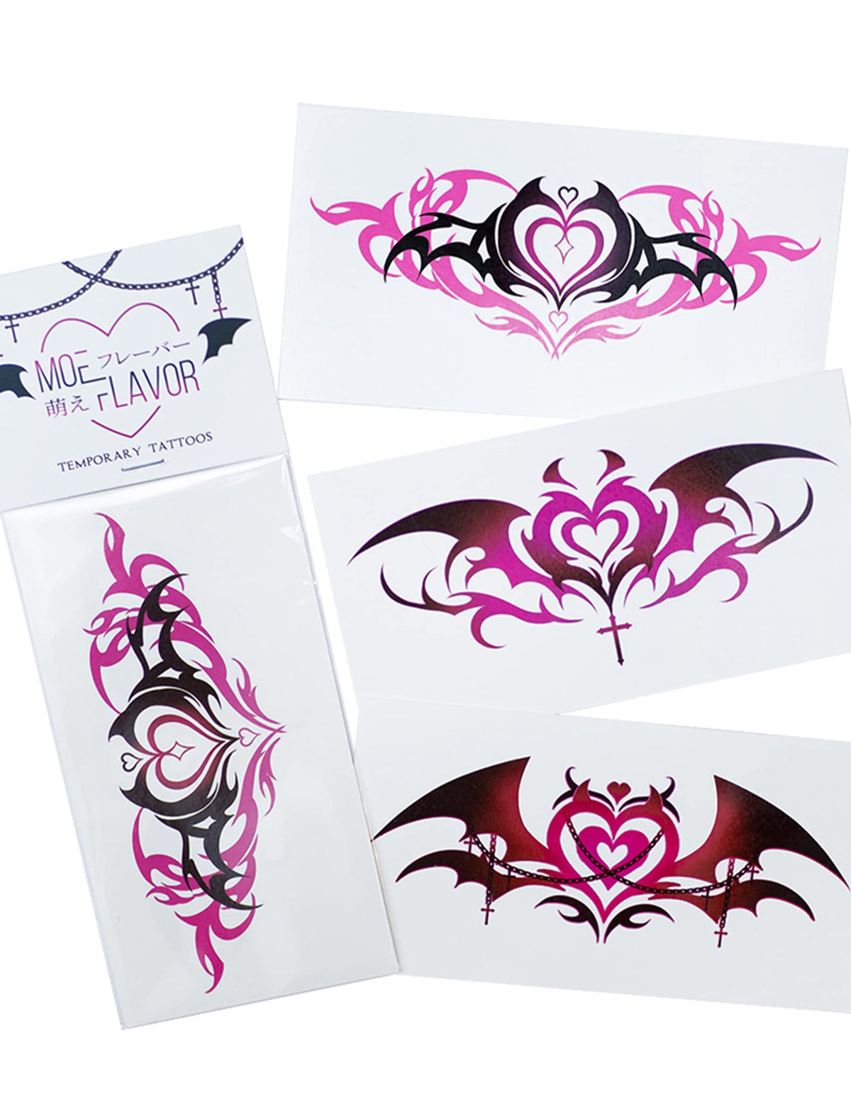 MOEFLAVOR tatouage sexy succubus 2D sur peau, effet cosplay subtil.