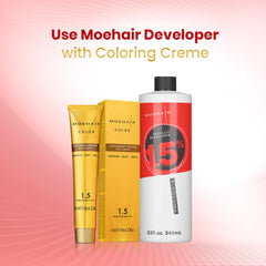 MOEHAIR Développeur Crème 5 Volume – application sur cheveux pour retouches ciblées.