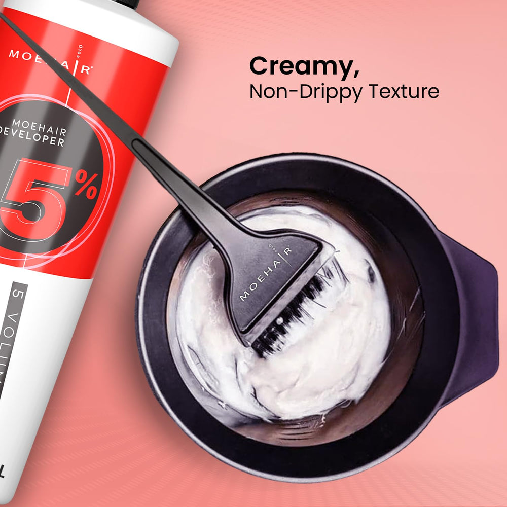 MOEHAIR Développeur Crème 5 Volume – temps de pose d0 minutes recommandé.