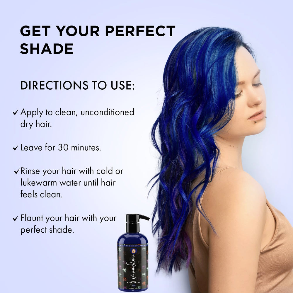 MOEHAIR Serenity Bleu – cheveux nourris grâce à des huiles et vitamines pour brillance naturelle.