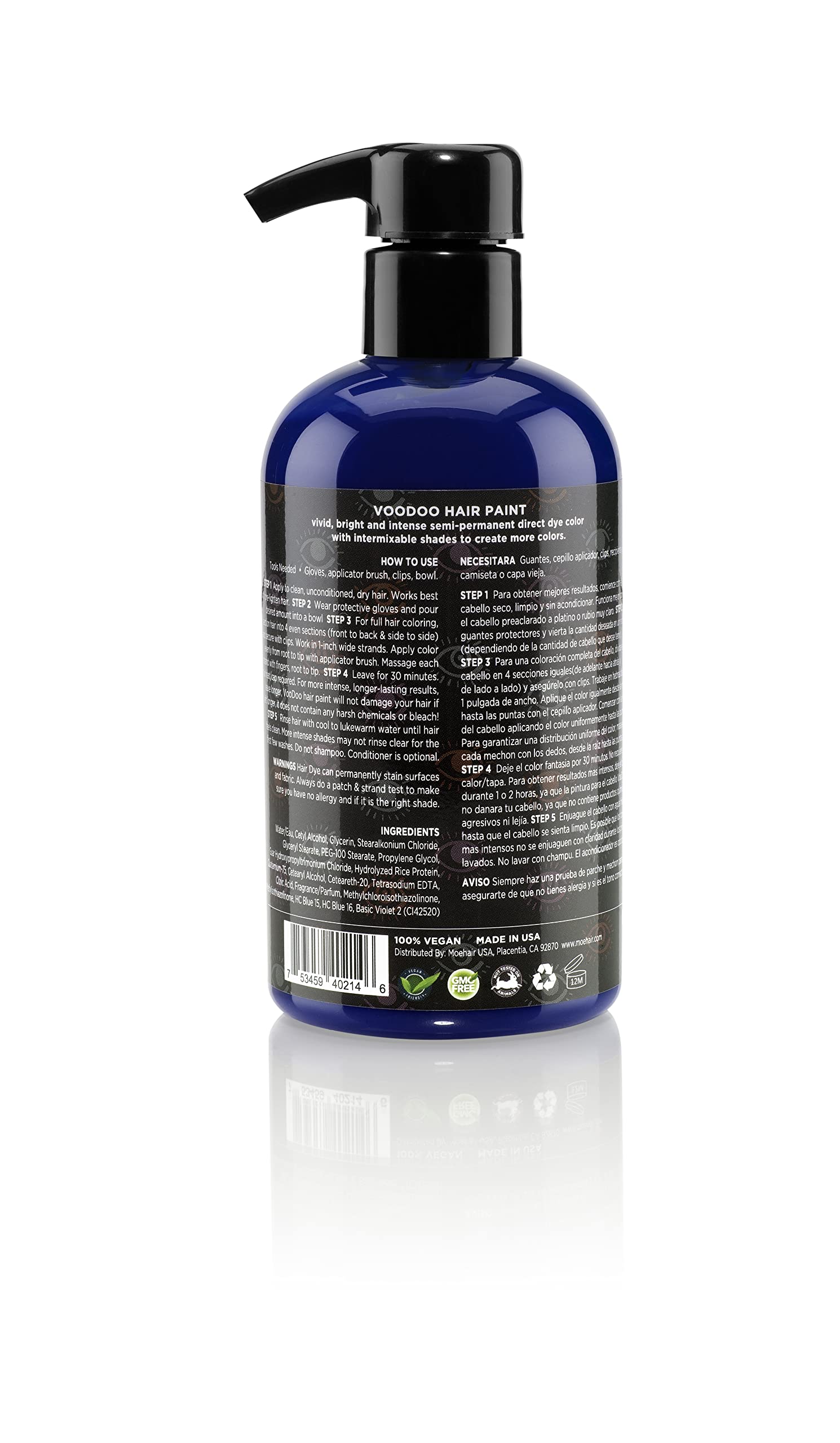 MOEHAIR Serenity Bleu – usage domestique sûr sur tous les types de cheveux.