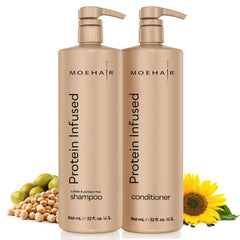 MOEHAIR Shampoing protéiné: bouteille hydratante et nettoyage en profondeur.