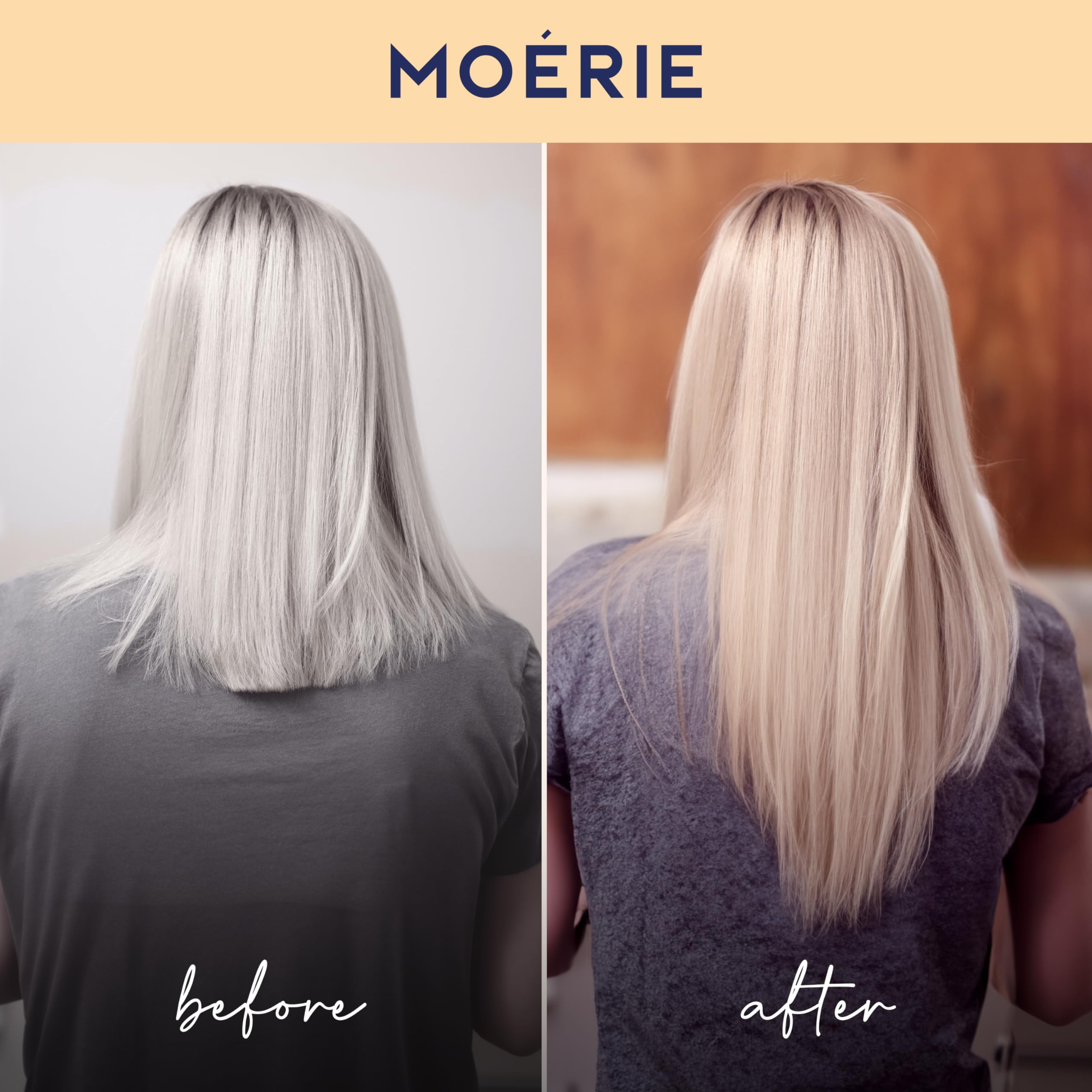 Routine My Moerie: flacons alignés pour soin capillaire rapide et efficace.