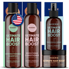 Moerie Shampoing – bouteille, stimule la vigueur des cheveux et facilite le nettoyage.