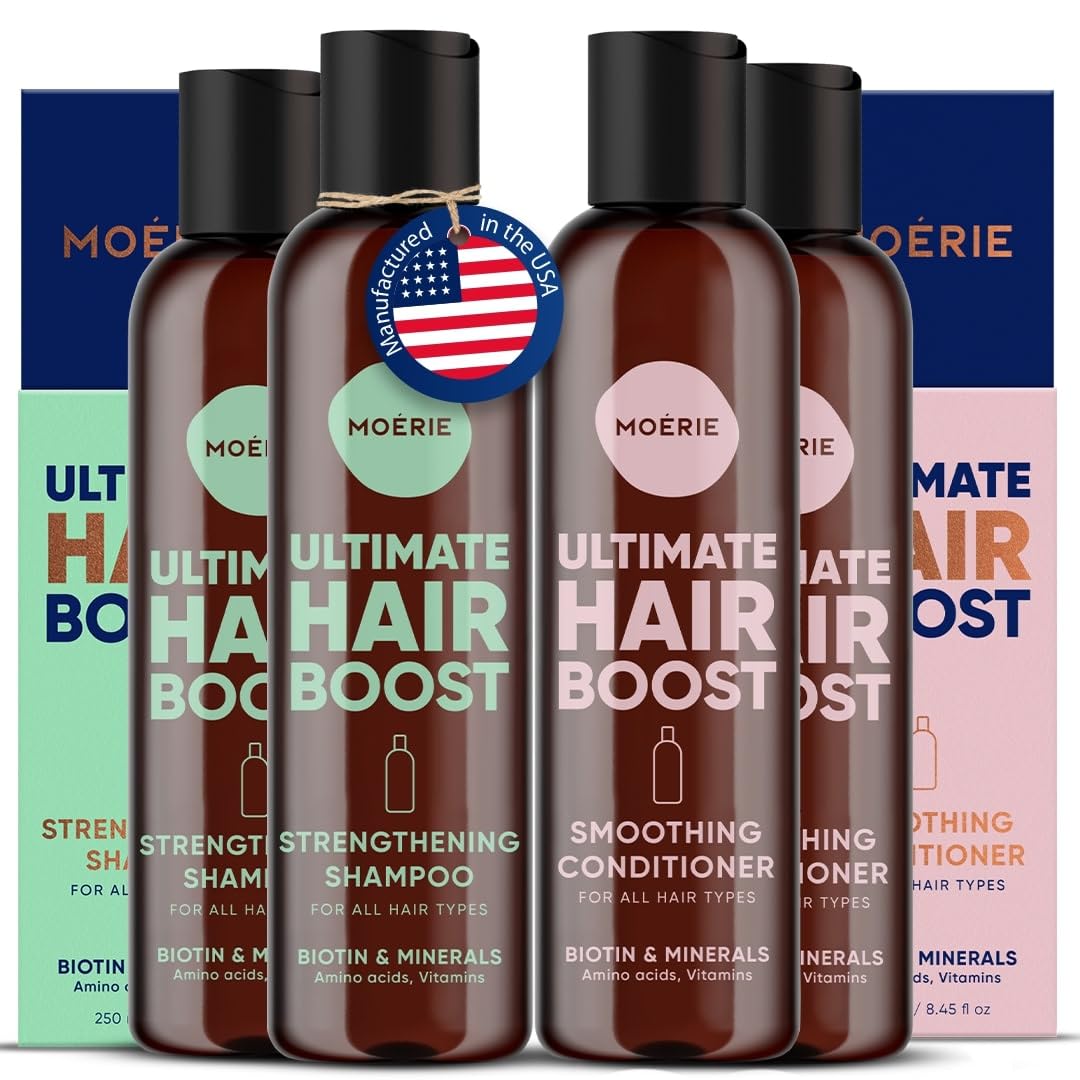 Moerie shampoing volumisant, flacon versé, pour cheveux plus épais et volumineux