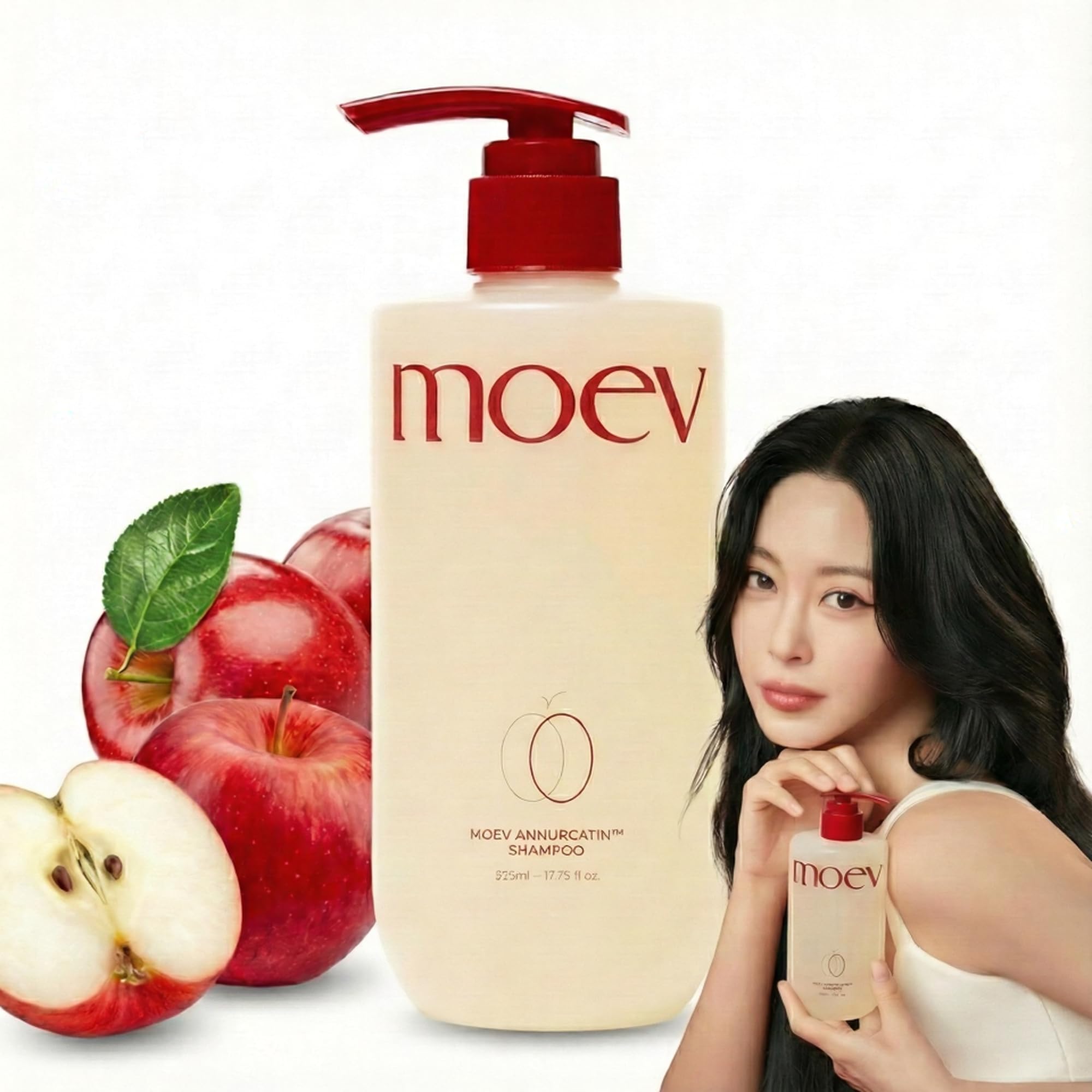 MOEV ANNURCATIN Shampoing — bouteille elegante offrant une hydratation légère pour cheveux fins.