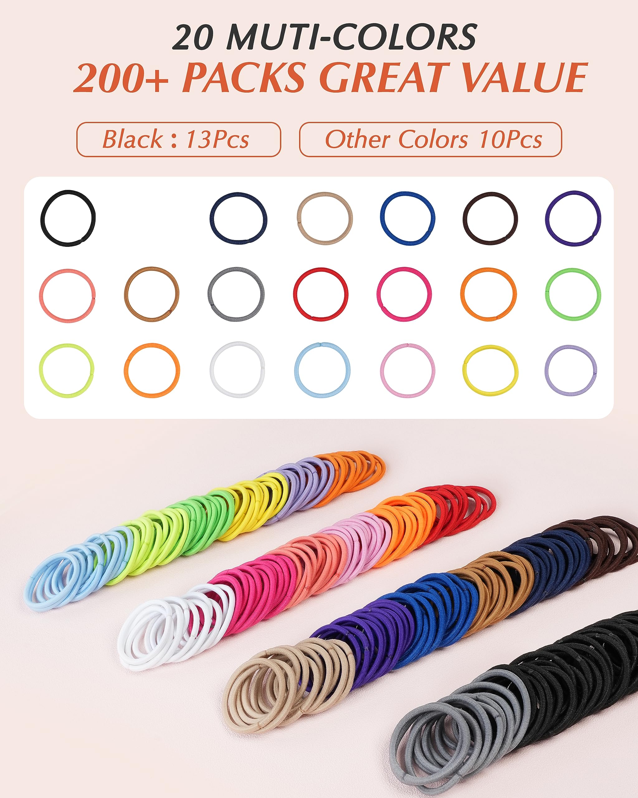 MoHern attaches-cheveux elastiques 4mm, maintien fiable sans glisser