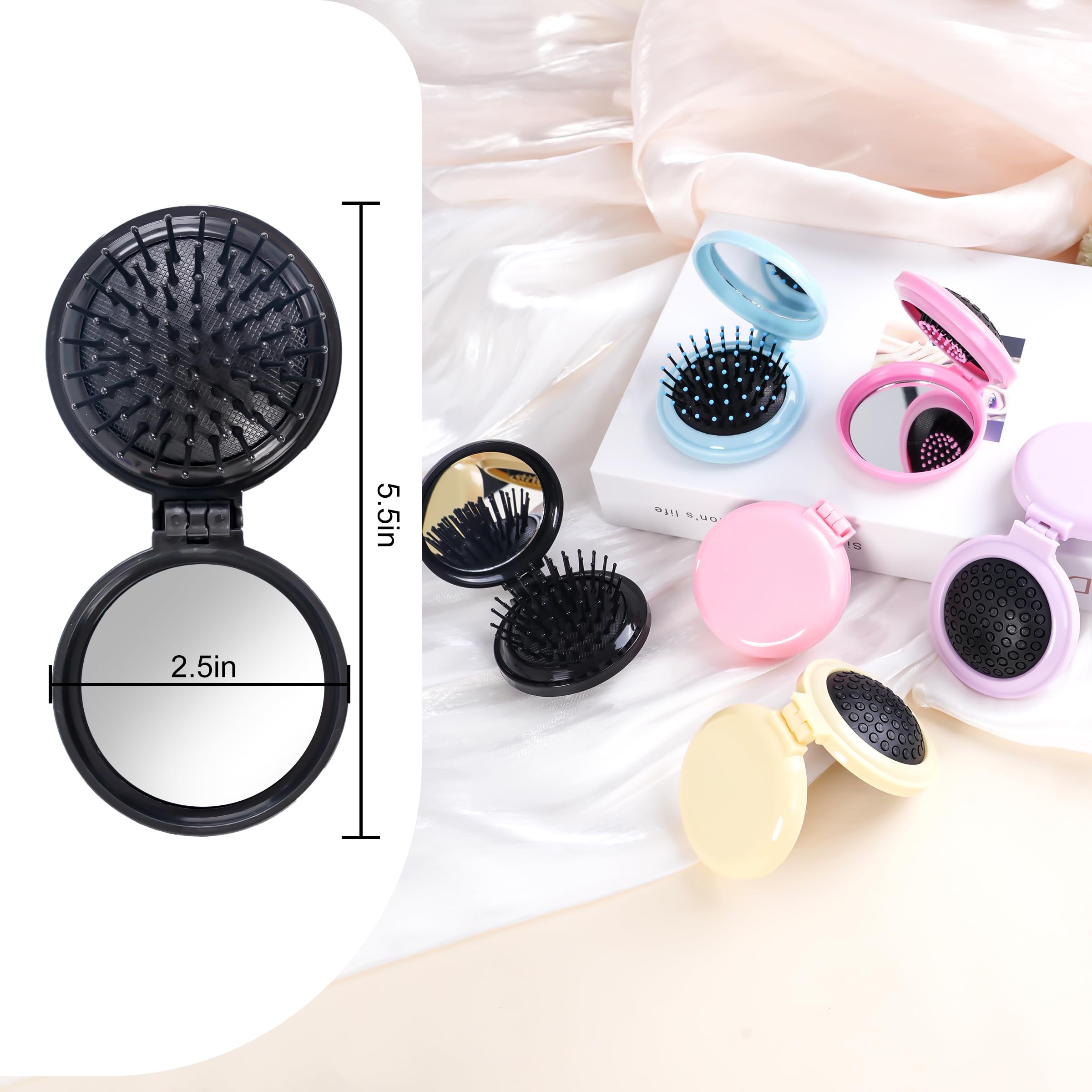 MoHern brosse-cheveux-mini avec miroir, pratique et polyvalente pour retouches rapides.