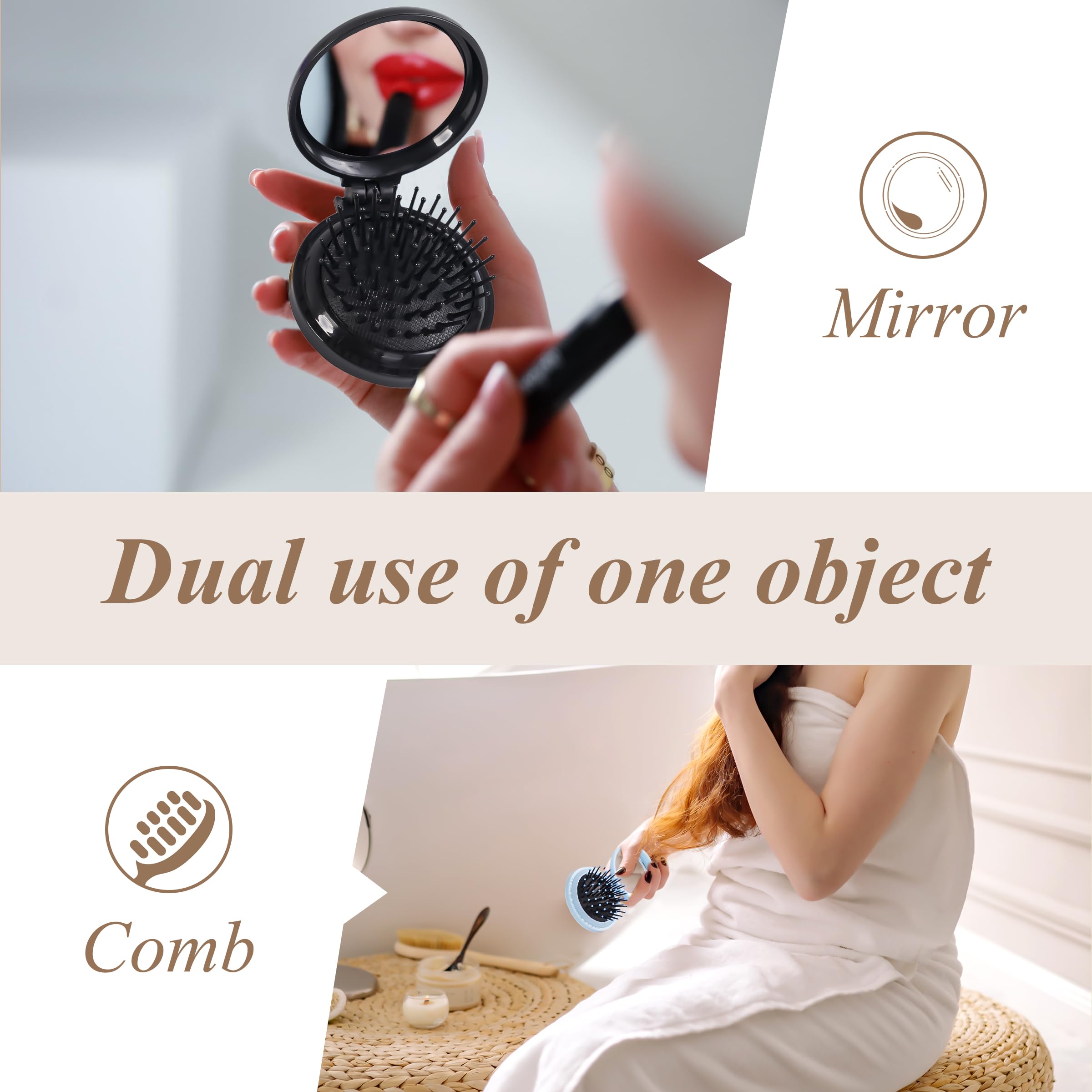 MoHern brosse-cheveux-mini compacte se glisse facilement dans votre poche.