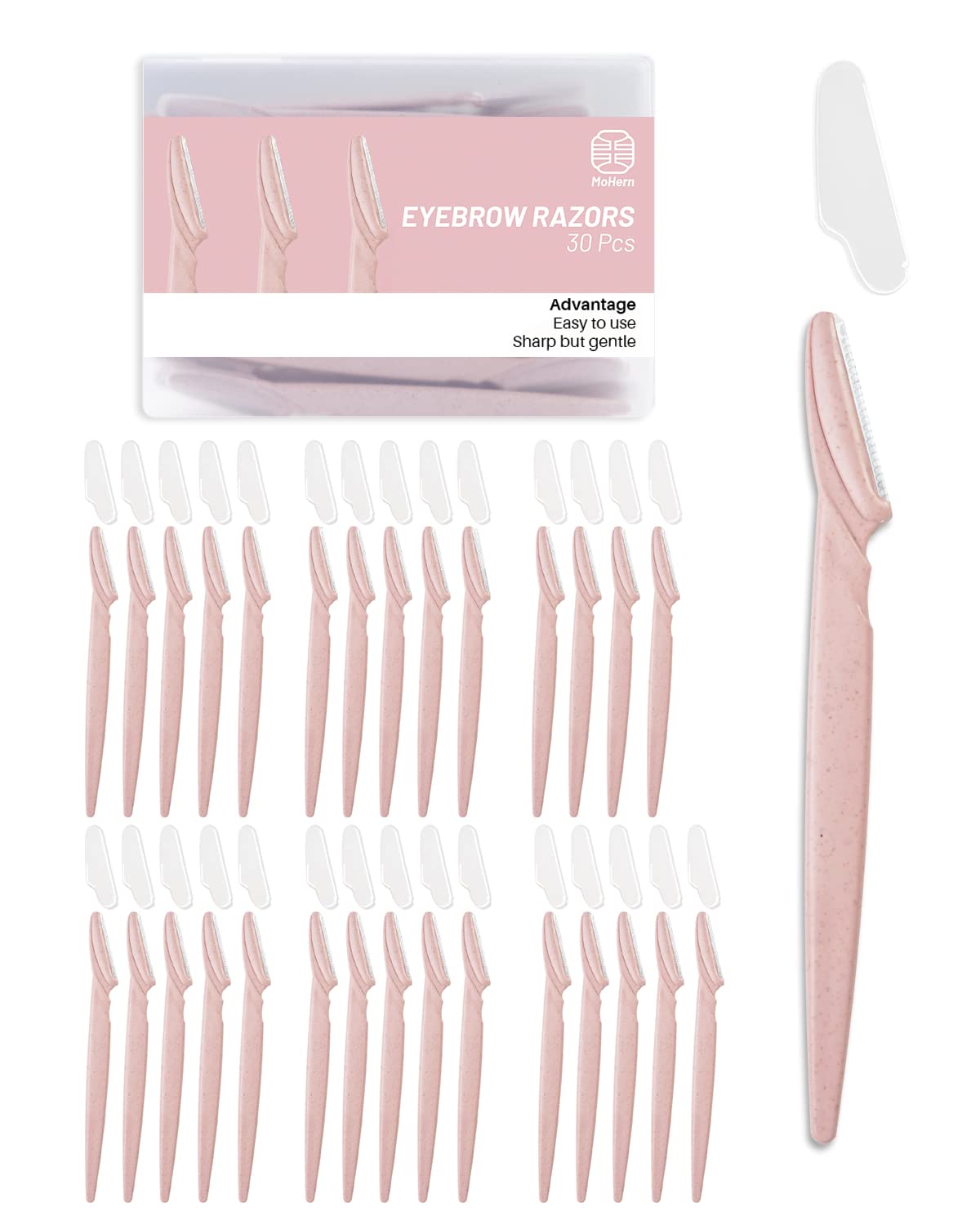 Rasoir MoHern dermaplanage visage rose pour lisser les poils fins au quotidien