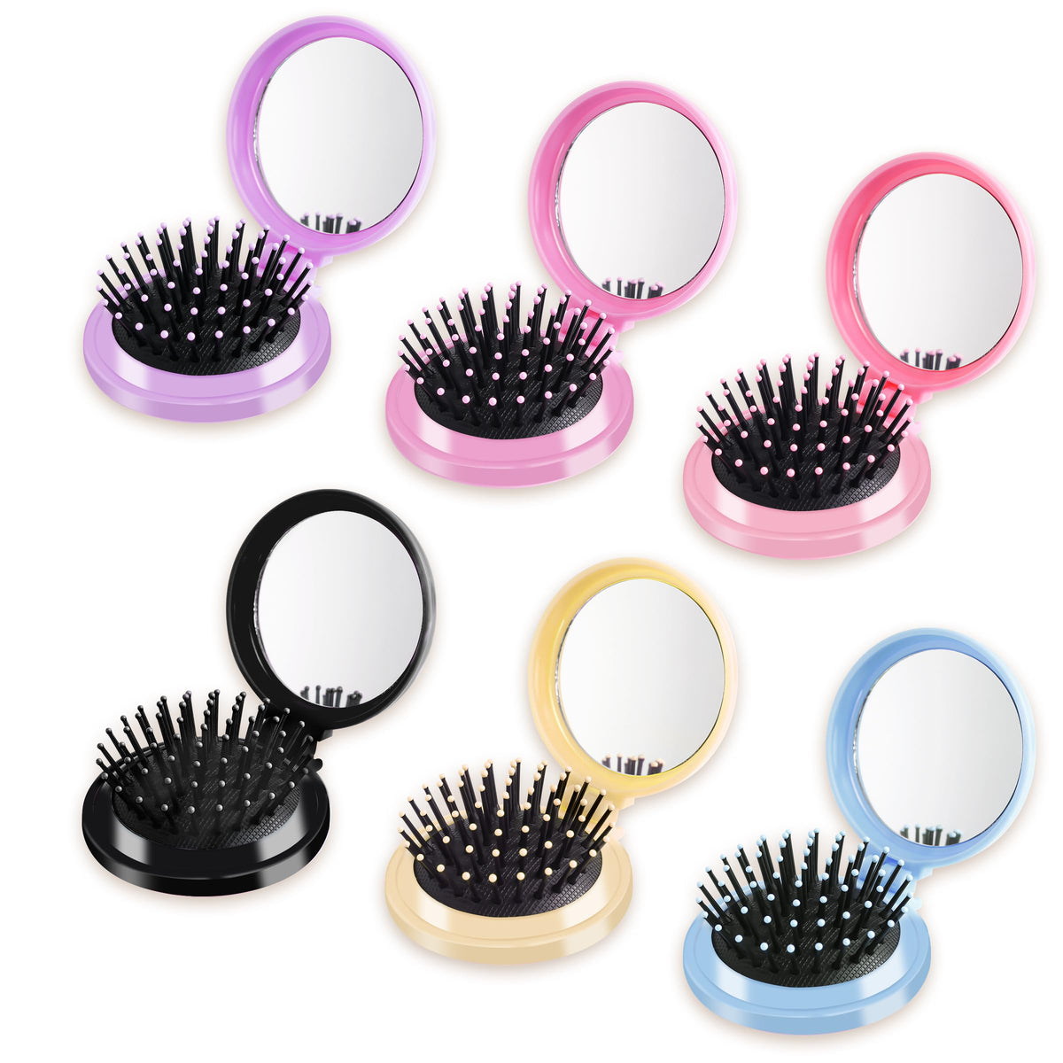 MoHern ensemble 6 brosses cheveux mini ouvertes, pratique pour voyager.