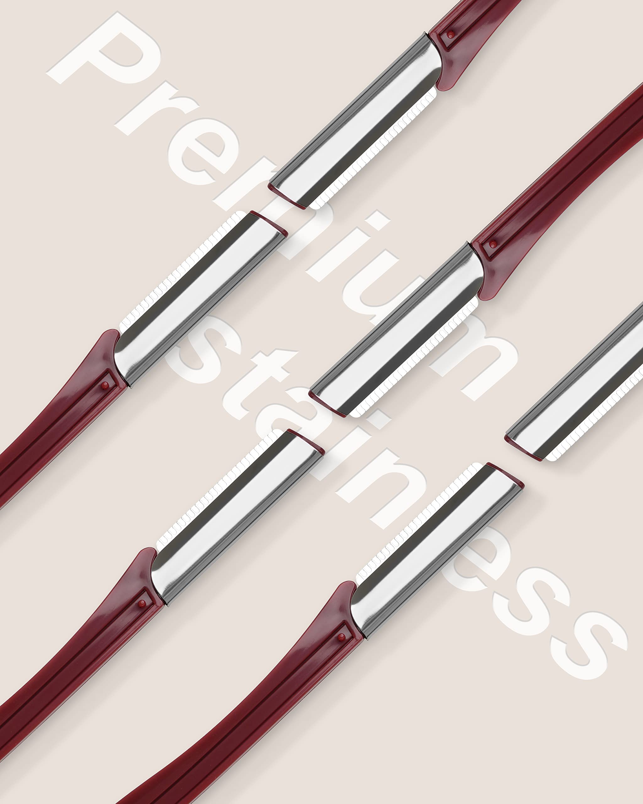 MoHern lames-acier-inox-mesh-protecteur-rouge: lames durables avec protection intégrée.