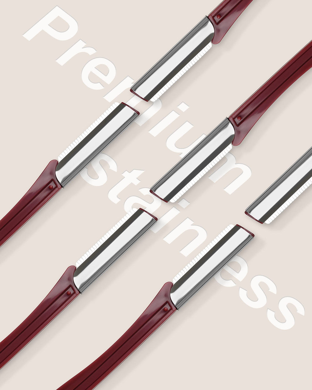 MoHern lames-acier-inox-mesh-protecteur-rouge: lames durables avec protection intégrée.